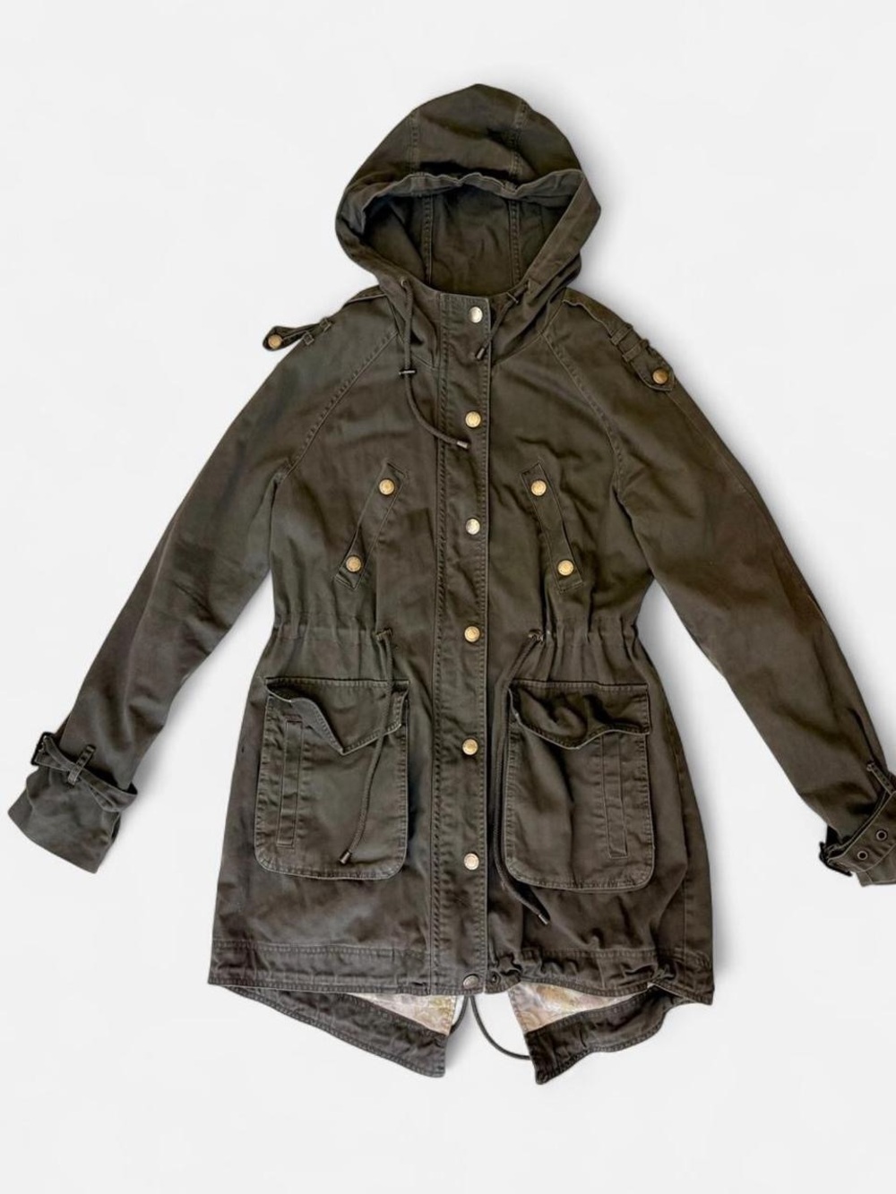 BCBGeneration Olive Utility Hooded Anorak Jacket